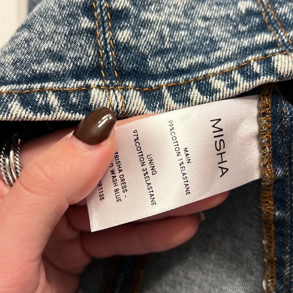 NWT Misha Collection Trisha Dress Acid Wash Blue - Picture 5 of 6